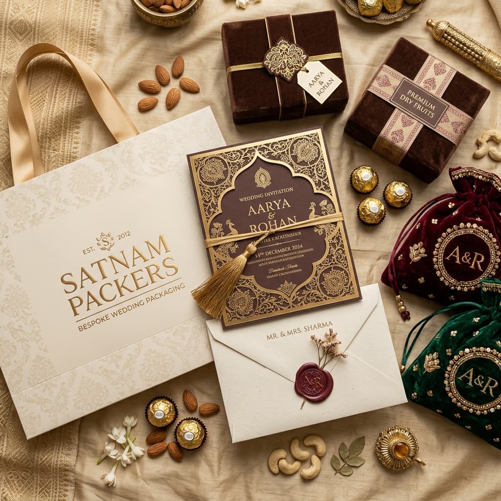 Satnam Packers Luxury Wedding Card and Gift Packaging Showcase